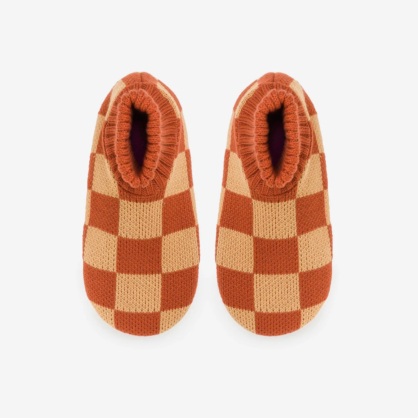 Checkerboard Sock Slipper | Rust + Camel