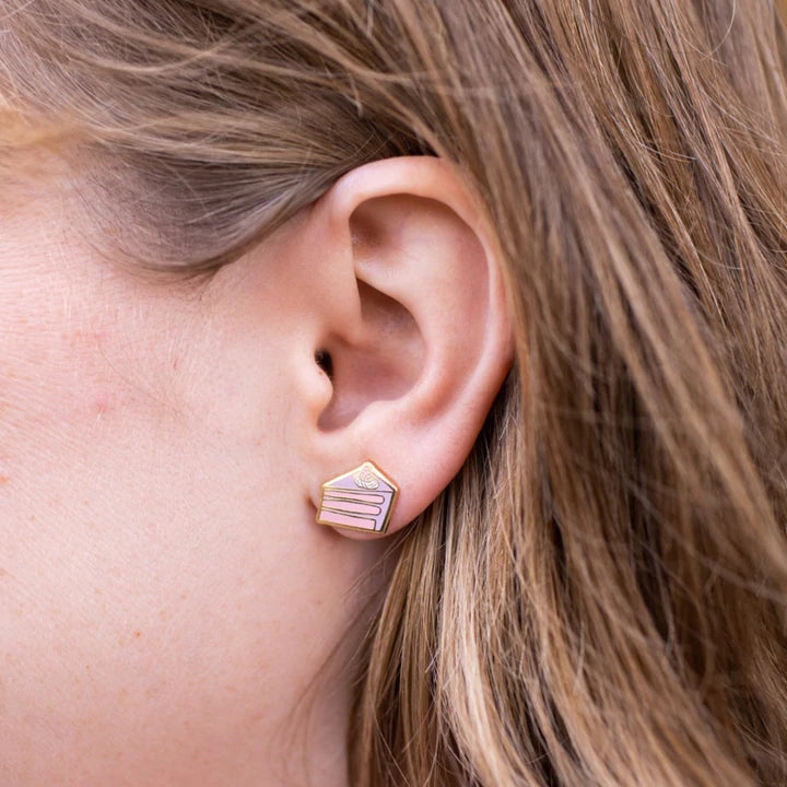 Cake Slice Enamel Earrings