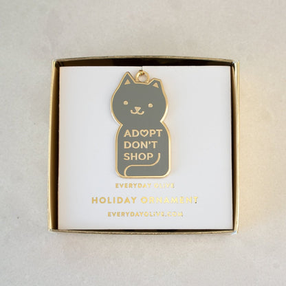 Grey Adopt Don't Shop Kitty Ornament