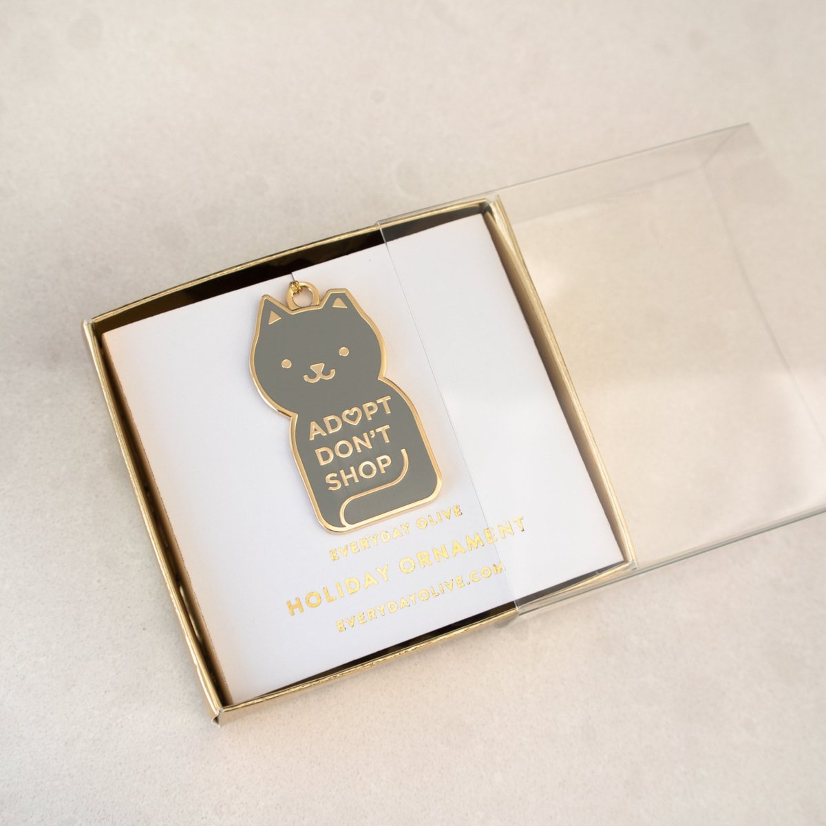 Grey Adopt Don't Shop Kitty Ornament