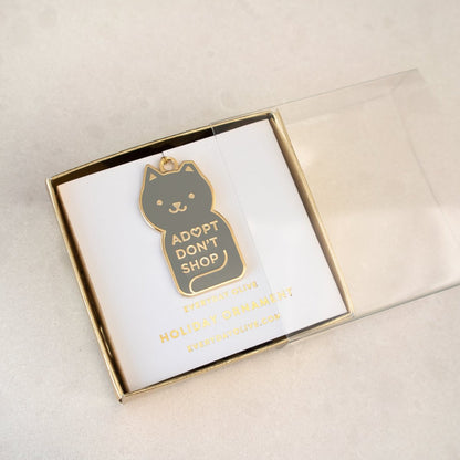 Grey Adopt Don't Shop Kitty Ornament