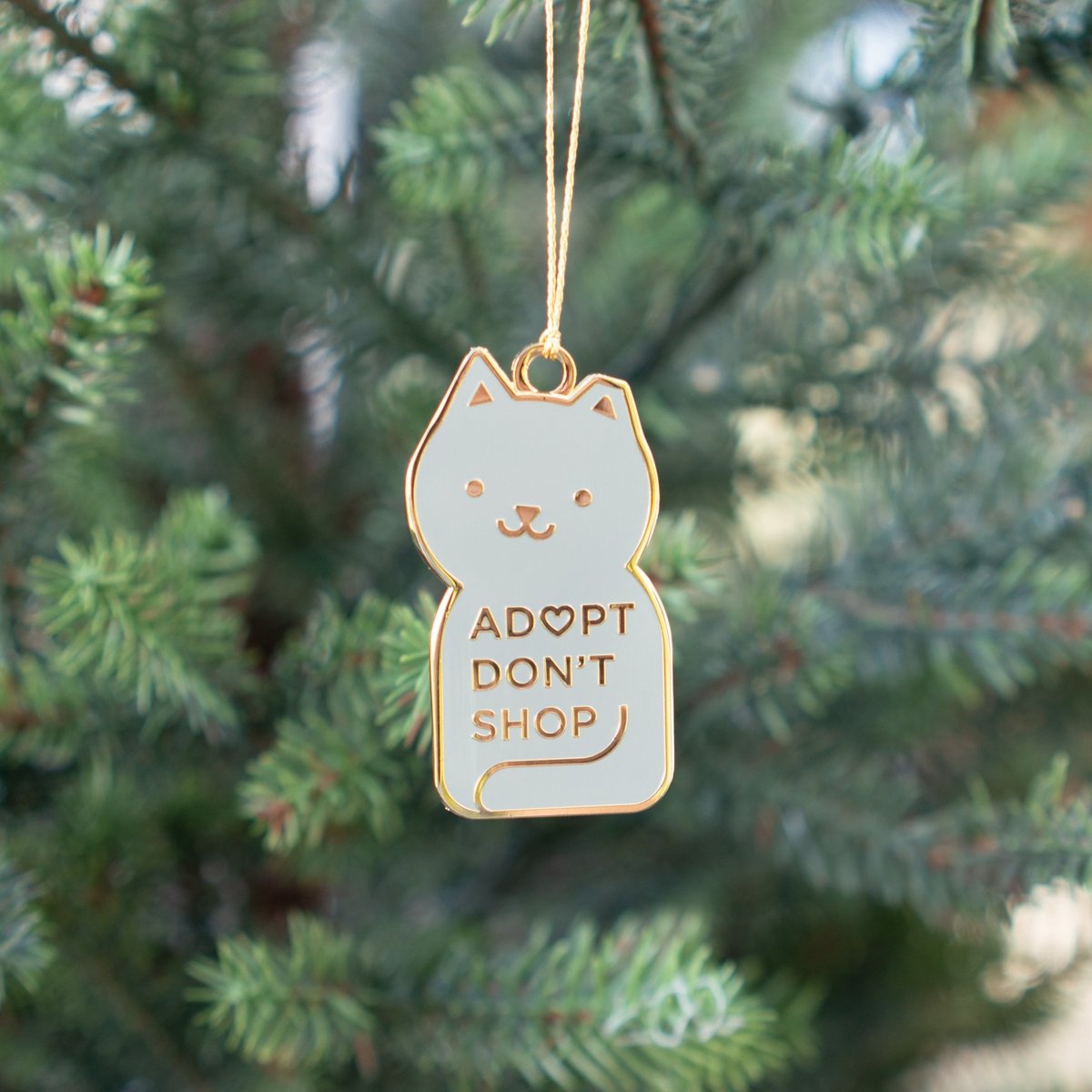 Grey Adopt Don't Shop Kitty Ornament