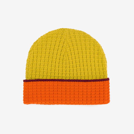 Waffle Beanie | Golden Olive Flame