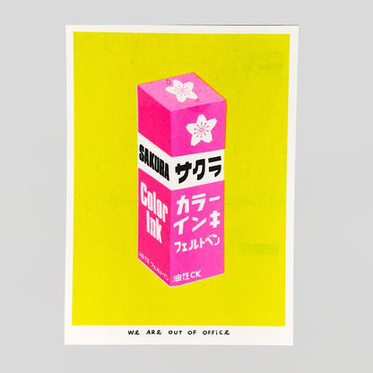 Pink Sakura Ink Riso Print