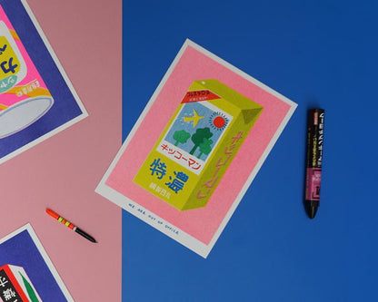 Japanese Box of Soy Milk Riso Print