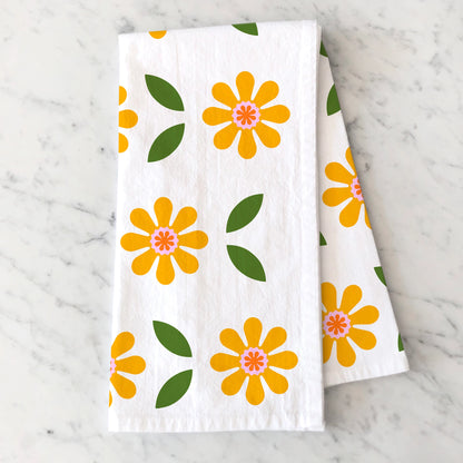 Side to Side Daisies Tea Towel